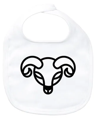 Produktbild von Huuraa Baby Lätzchen Widder Sternzeichen Symbol White Klettverschluss  Baumwolle Latz Geschenkidee