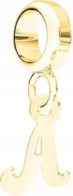 Immagine prodotto di ciondolo a forma di lettera A in argento 925 con placcatura in oro 585