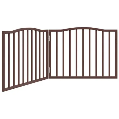 Immagine prodotto di vidaXL Cancelletto per cani pieghevole a 2 pezzi in legno di pioppo marrone effetto rovere 160 cm