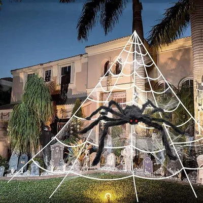 Obrázek produktu pro Velké černé pavučiny, ideální pro dekorace na Halloween