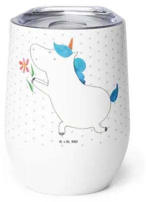 Produktbild von Mr. & Mrs. Panda thermosbecher Einhorn Blume - Weiß - Geschenk, glühweinbecher, Thermo Becher, Unicorn, Thermobecher, Freundin, Partner, Pärchen, Freund, kaffee tasse