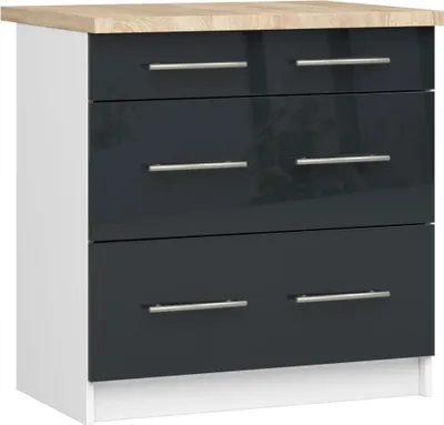 Obrázek produktu pro Akord kuchyňská skříňka Oliwia s bílou/grafitovou pracovní deskou 80x46x85 cm
