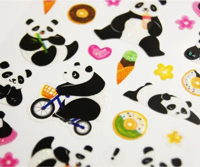 Immagine prodotto di Adesivi - Pandas - Glitter - 1,8 cm