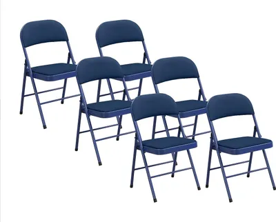 Produktbild von Klappstuhl 6er-Set - Samt & Metall - Blau - ORTENSIA