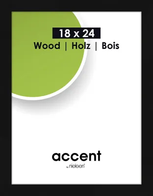 Produktbild von accent by nielsen Holz Bilderrahmen Accent Wood, 18x24 cm, Schwarz