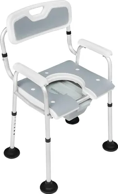 Produktbild von Duschstuhl, höhenverstellbar, Sicherheits-Sitzdesign, Grau
