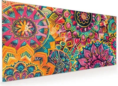 Produktbild von Küchenrückwand Spritzschutz Glas mit Motiv Mandala Design 40 x 40 cm