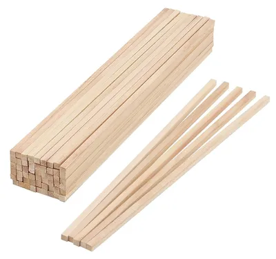 Obrázok produktu pre TRANKIELO® - 60 kusov neobrobených drevených hranolov – 6 x 6 x 300 mm – ideálne na remeselné práce a projekty "zostaňte doma"