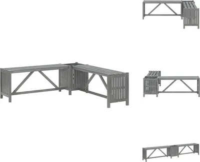 Produktbild von vidaXL Garten-Eckbank mit Pflanzkübel 117 cm Massivholz Akazie Grau - Gartenbänke