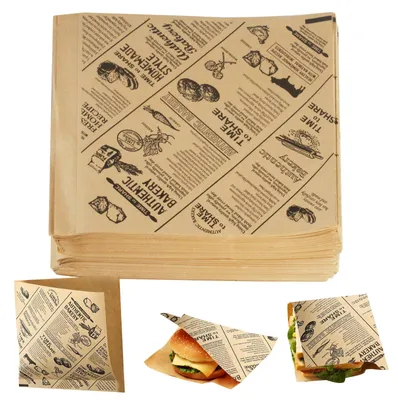 Produktbild von Hamburgerpapiertüten, Käsepapier, 200 Stück, für die Küche