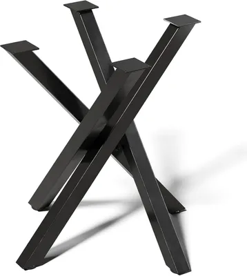 Produktbild von Metallische Tischbeine in Schwarz für DIY-Möbelgestelle, Höhe 71 cm