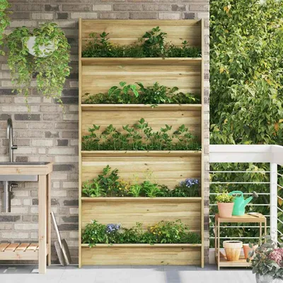 Productafbeelding van Maison Exclusive - Plantenrekken bruin, 90 x 15 x 180 cm, geïmpregneerd grenenhout