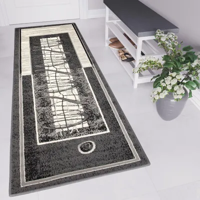 Produktbild von Tapiso Teppichläufer DREAM Creme Grau Schlafzimmer 100 x 150 cm