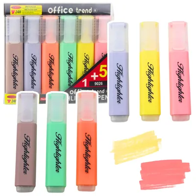 Productafbeelding van Set markeerstiften Notitiestiften Pastelkleuren 6 stuks