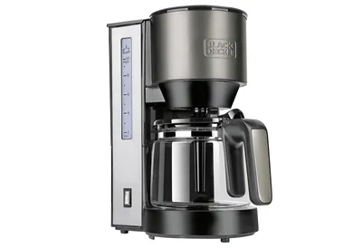 Obrázok produktu pre Black & Decker BXCO870E, Kávovar, 1,25 L, Mletá káva, 870 W, Čierna, Strieborná