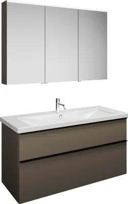 Produktbild von burgbad Eqio Set, bestehend aus Spiegelschrank rechts, Keramik-Waschtisch und Waschtischunterschrank, Breite 1230mm, SFAN123LF2010C0001G0252