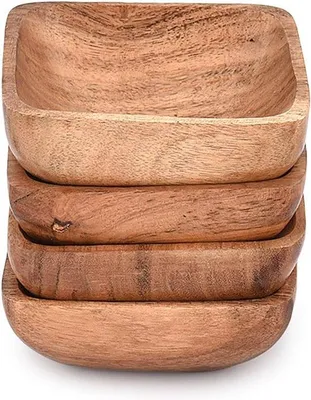 Immagine prodotto di Ciotole snack Famanu in legno di acacia - Set da 3, 10,16 cm