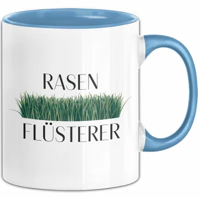 Produktbild von Garten Pflanzen Gärtner Tasse Geschenk Lustige Geschenkidee Spruch Rasenflüsterer (Blau)