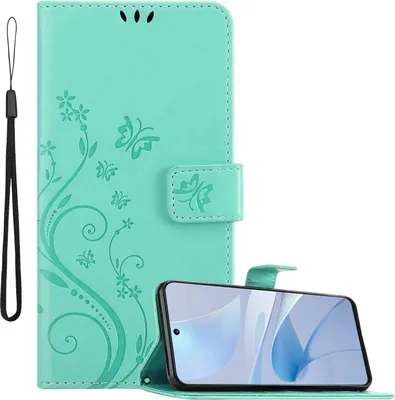 Immagine prodotto di Cadorabo cover per Huawei Nova 13i cover in FLORAL TURQUOISE cover protettiva in design floreale con chiusura magnetica, funzione stand e slot per carte Book Case Cover