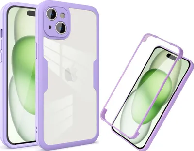 Image de Coque pour iPhone 15 Plus, protection complète à 360° avec protecteur d'écran intégré Violet