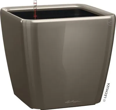 Obrázok produktu pre Plastový kvetináč Lechuza Quadro 43 x 43 x 39,5 cm taupe vrátane zavlažovacieho systému, vložky na rastliny, substrátu a ukazovatele hladiny vody