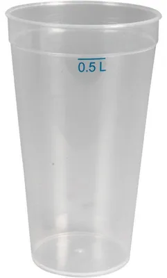 Produktbild von Mehrweg Trinkbecher, 50 cl, Transparent, PP | Packung (12 Stück)