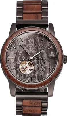Holzkern Herrenarmbanduhr Automatik Chicago Walnuss/Marmor 1