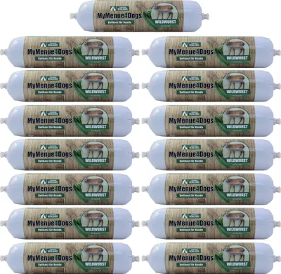 Produktbild von MyMenue4Dogs Hundefutter Wildwurst - 15x 400g