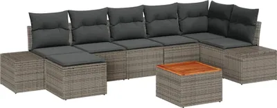 Image de Ensemble de canapé de jardin 8 pcs Gris