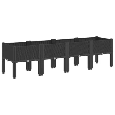 Produktbild von Pflanzkasten mit Beinen Schwarz 160x40x42 cm PP