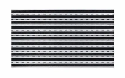 Produktbild von POLENTEX Aluminium Fußmatte (500 kg/100cm² Belastbarkeit) für Türen mit Rahmen, 100x50 cm, 22 mm Profilhöhe, Bürste + Gummi, Schwarz, KI-generiertes Bild
