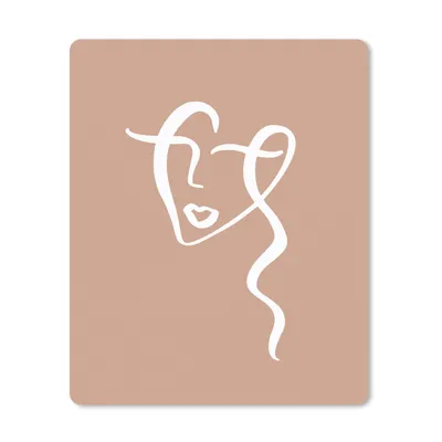 Produktbild von MuchoWow® Mauspad Mousepad Gesicht - Abstrakt - Braun - Weiß 19x23 cm - Mousepads - Maus Mat - Pad - Mausunterlage - Mauspads - Spielen