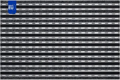 Produktbild von POLENTEX Aluminium Fußmatte für Türen mit Rahmen 80x60 cm, verstärkt 17 mm, Textil-Bürsten-Kombination, Objektgeeignete Eingangsmatte für Innen