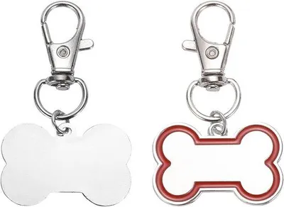 Produktbild von Metall-Schilder für Haustiere 30x20mm graviert rot personalisierbar