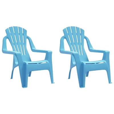 Produktbild von "WINTER SALE" Kinder-Gartenstühle 2er-set - multifunktional& Moderne - Blau 37x34x44 cm PP Holzoptik - Stühle für Garten, Balkon NEU7253062