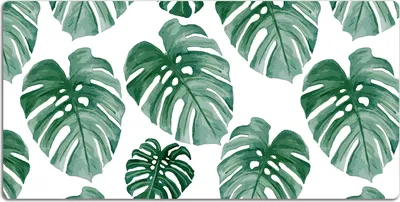 Produktbild von Schreibtischmatte Tischunterlage 90x45 cm Mauspad - Monstera-Blätter