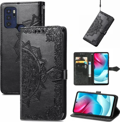 Zdjęcie produktu dla Pokrowiec König Design kompatybilny z telefonem Motorola Moto G60S ze skóry syntetycznej - Etui na telefon komórkowy czarne