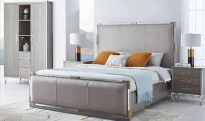 Obrázek produktu pro Designová čalouněná postel Postele manželské Moderní 180x200cm rám postele