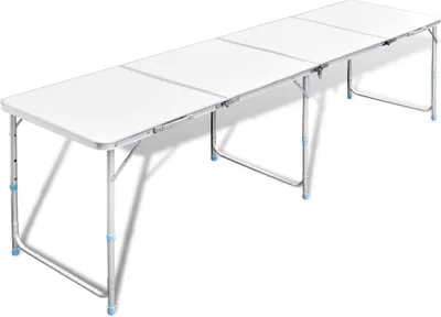 Immagine prodotto di Tavolo da campeggio pieghevole regolabile in altezza in alluminio 240 x 60 cm