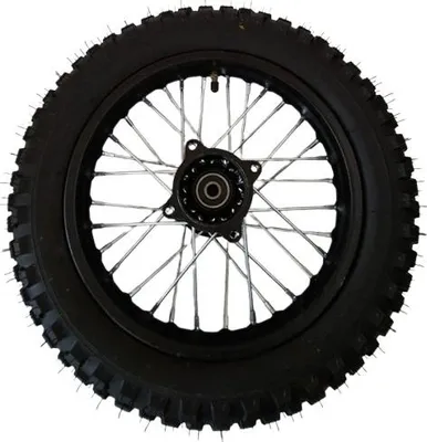 Produktbild von Dirtbike Komplettrad Pitbike Stahlfelge Ersatz hinten 80/100-12 12mm Achse