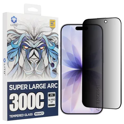 Produktbild von Lito – D+ Max Privacy 300C Schutzglas für iPhone 17 / iPhone 16 Pro – schwarz