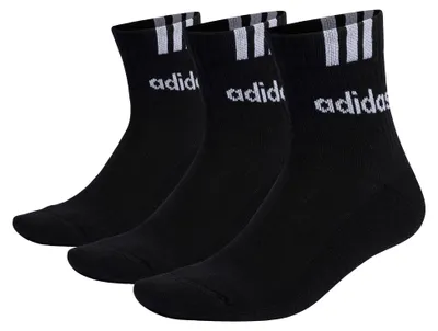 Produktbild von adidas Uni 3-Stripes Linear Half-Crew Cushioned Socks 3 Pairs, black/white, 4