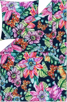 Produktbild von Estella Ateliers Bettwäsche-Garnitur-Mako-Interlock-Jersey Amarina Farbe indigo Größe 135x200+80x80