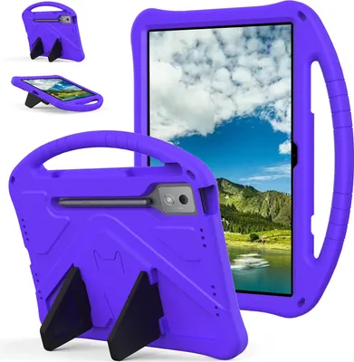 Obrázek produktu pro Dětské pouzdro pro Lenovo Idea Tab Pro 2025/Yoga Pad Pro/Yoga Tab Plus 12,7", EVA lehké nárazuvzdorné pouzdro s skládacím stojánkem a rukojetí Fialová