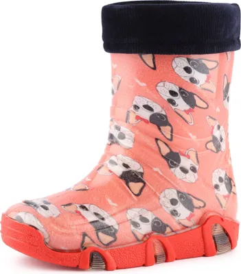 Produktbild von Ladeheid Kinder Mädchen Jungen Gummistiefel gefüttert Swk 206 (Pink Hunde, 29/30 EU)