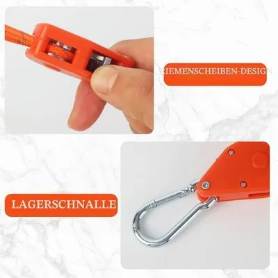 Produktbild von Abspannseile mit Spanner 4m, 4 Stück Zeltschnüre, Verstellbare Seilratsche für Outdoor-Aktivitäten (Orange)