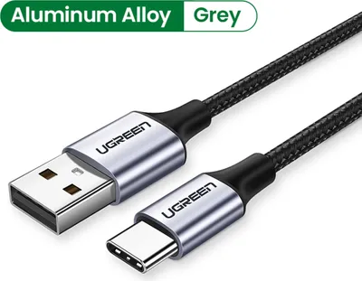 Productafbeelding van Ugreen Type-C datakabel, 3A, snelladen, datatransmissie, geschikt voor Android, Xiaomi, Huawei, Honor, Redmi, zwart