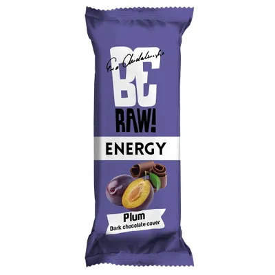 Obrázok produktu pre BeRAW! Baton Energy Plum Chocolate 40 g