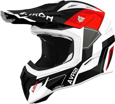 Produktbild von Airoh Aviator Ace 2 Shield Motocross Helm, schwarz/weiß/rot, M (57/58)