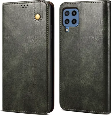 Immagine prodotto di Custodia per Samsung Galaxy M22 / M32 / A22 4G, custodia in pelle flip wallet con funzione stand verde